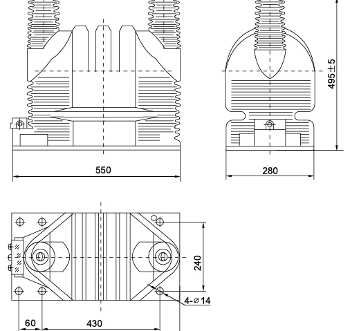 35kV Single-Phase Cast Resin Potential Transformer (JDZ9-35Q / JDZX9-35) angle view