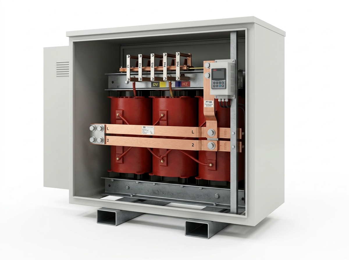 1000 kVA K-20 Heavy Industrial Harmonic Cast Resin Dry-Type Transformer 3D Rendering