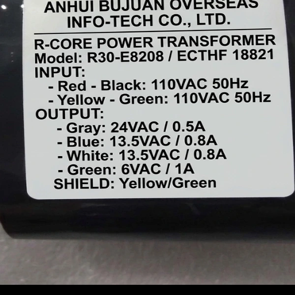 R30-E8208 / ECTHF 18821 30VA Export R-Core Power Transformer angle view