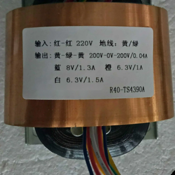 R40-TS4390A 40VA Tube Preamplifier R-Core Power Transformer angle view